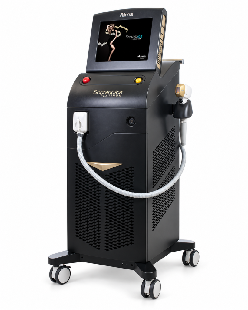 Soprano ICE Platinum da Alma Lasers, vista em ângulo